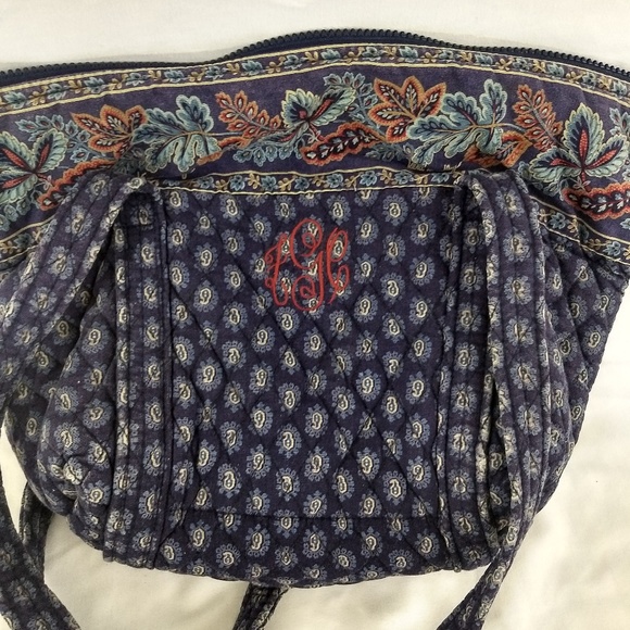 VERA BRADLEY BOHO Large Bag / Tote Paisley Blue - Picture 5 of 8